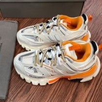 Balenciaga Glow In The Dark Track Turnschuhe Unisex Leder und Mesh Weiß/Orange