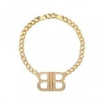 Balenciaga – BB 2.0 – Halskette mit Kristallen in Gold
