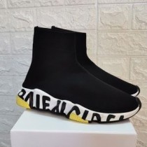 Balenciaga Speed Turnschuhe mit Graffiti-Sohle Unisex-Strick Schwarz/Gelb