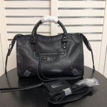 Balenciaga Kleine Klassisch City Schultertasche Aus Ziegenleder Schwarz