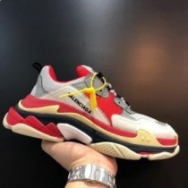 Balenciaga Triple S Turnschuhe Unisex Leder und Mesh Rot