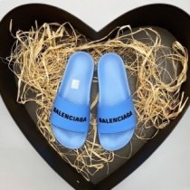 Balenciaga Pool Hausschuhe Unisex Gummi Himmelblau
