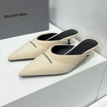 Balenciaga Knife 30MM Pantoletten Damen Strick Beige