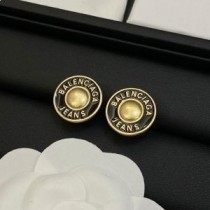 Balenciaga – Emaille-Ohrringe mit Logo in Gold