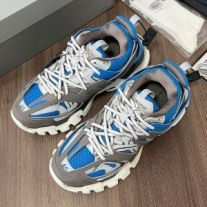 Balenciaga Glow In The Dark Track Sneakers Unisex Läder Och Mesh Grå/Vit