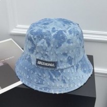 Balenciaga Logo Bucket Har Denim I Blått