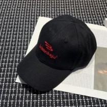 Balenciaga 3B-logotyp basebollkeps bomull i svart/rött