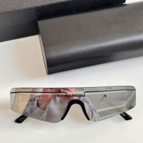 Balenciaga BB003S Ski Rectangle Solglasögon i Svart