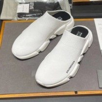 Balenciaga Speed Mulor Unisex återvunnen stickad vit