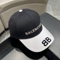 Balenciaga BB Logo Baseball Keps i Duk Svart/Vit