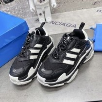 Balenciaga X Adidas Triple S Sneakers Unisex Läder Och Mesh Svart/Vit