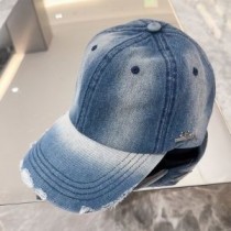 Balenciaga metall BB-logotyp Baseballkeps Denim i blått