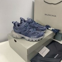 Balenciaga Glow In The Dark Track Sneakers Unisex Läder Och Mesh Marinblå