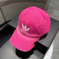Balenciaga x Adidas Keps Logotyp Broderad Bomull i Rosa