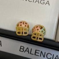 Orecchini a sfera smaltati BB Icon di Balenciaga con cristalli in oro