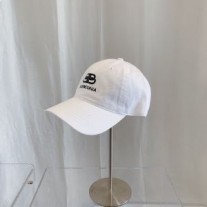 Berretto con visiera BB Balenciaga in cotone bianco