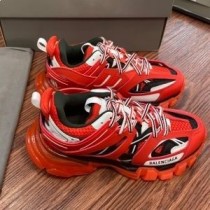 Balenciaga Glow In The Dark Track Scarpe da ginnastica Unisex In Pelle E Mesh Rosso/Bianco