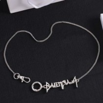 Collana Balenciaga Typo In Metallo Con Fibbia Rotonda In Argento