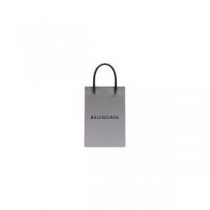 Porta Cellulare Shopping Mini Balenciaga In Vitello Saffiano Grigio