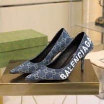 Balenciaga Knife 80MM Décolleté Donna GG Supreme Blu