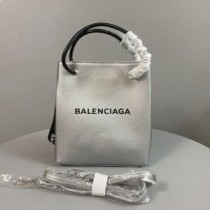 Portacellulare Shopping Balenciaga In Pelle Granata Argento