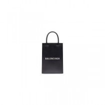 Portacellulare Shopping Mini Balenciaga In Vitello Saffiano Nero