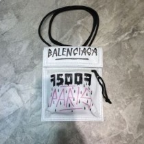 Sacchetto Balenciaga Explorer Con Tracolla In Pelle Di Agnello Graffiti Bianca