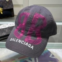 Balenciaga BB Sprayed Berretto in cotone grigio/rosa