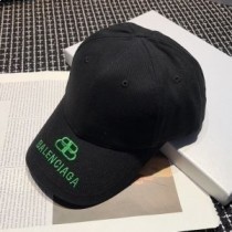 Balenciaga BB Visiera Berretto Logo ricamato in cotone in nero/verde