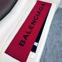 Sciarpa double face con logo Balenciaga in rosso/nero