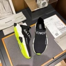 Scarpe da ginnastica Balenciaga Speed Unisex Logo Low Knit Nero/Giallo