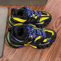 Balenciaga Glow In The Dark Track Scarpe da ginnastica Unisex In Pelle E Mesh Nero/Blu