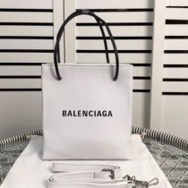 Borsa Balenciaga XXS Shopping North South in pelle di vitello bianca