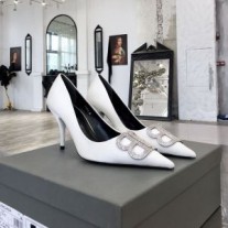 Balenciaga Knife BB 80MM Bombas Mulheres Couro De Bezerro Branco