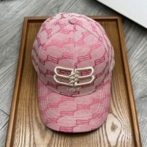 Boné bordado Balenciaga Allover BB Paris em rosa