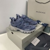 Balenciaga Glow In The Dark Track Tênis Unissex Couro E Malha Azul Marinho