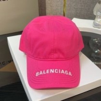 Boné bordado com logotipo Balenciaga em algodão rosa