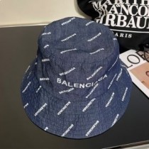 Balenciaga Allover Logo Bucket Chapéu Denim Azul