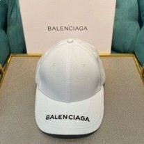 Balenciaga logo broderet kasket bomuld i hvid/sort