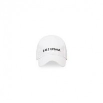 Balenciaga Kasket Broderet Logo Bomuld I Hvid/Sort