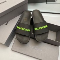 Balenciaga Pool Hjemmesko Unisex Gummi Sort/Grøn
