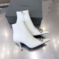 Balenciaga Knife BB 85MM Booties Dame Kalveskind Hvid