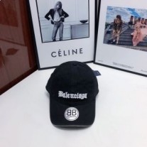 Balenciaga Front Logo Broderet Kasket I Sort
