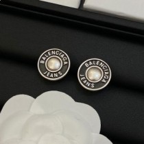 Balenciaga logo emalje øreringe i sølv