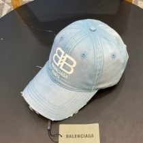 Balenciaga BB Paris baseballkasket Denim i blå/hvid