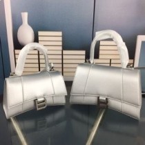 Balenciaga Timeglas Håndtaske I Læder Sølv