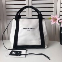 Balenciaga Medium Navy Cabas I Lærred Hvid