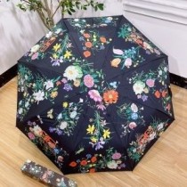 Balenciaga blomster- og BB-logoprint foldeparaply i sort