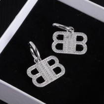 Balenciaga BB Pendant Hoop øreringe med krystaller i sølv