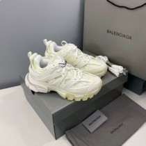 Balenciaga Glow In The Dark Track Sneakers Unisex Læder Og Mesh Beige